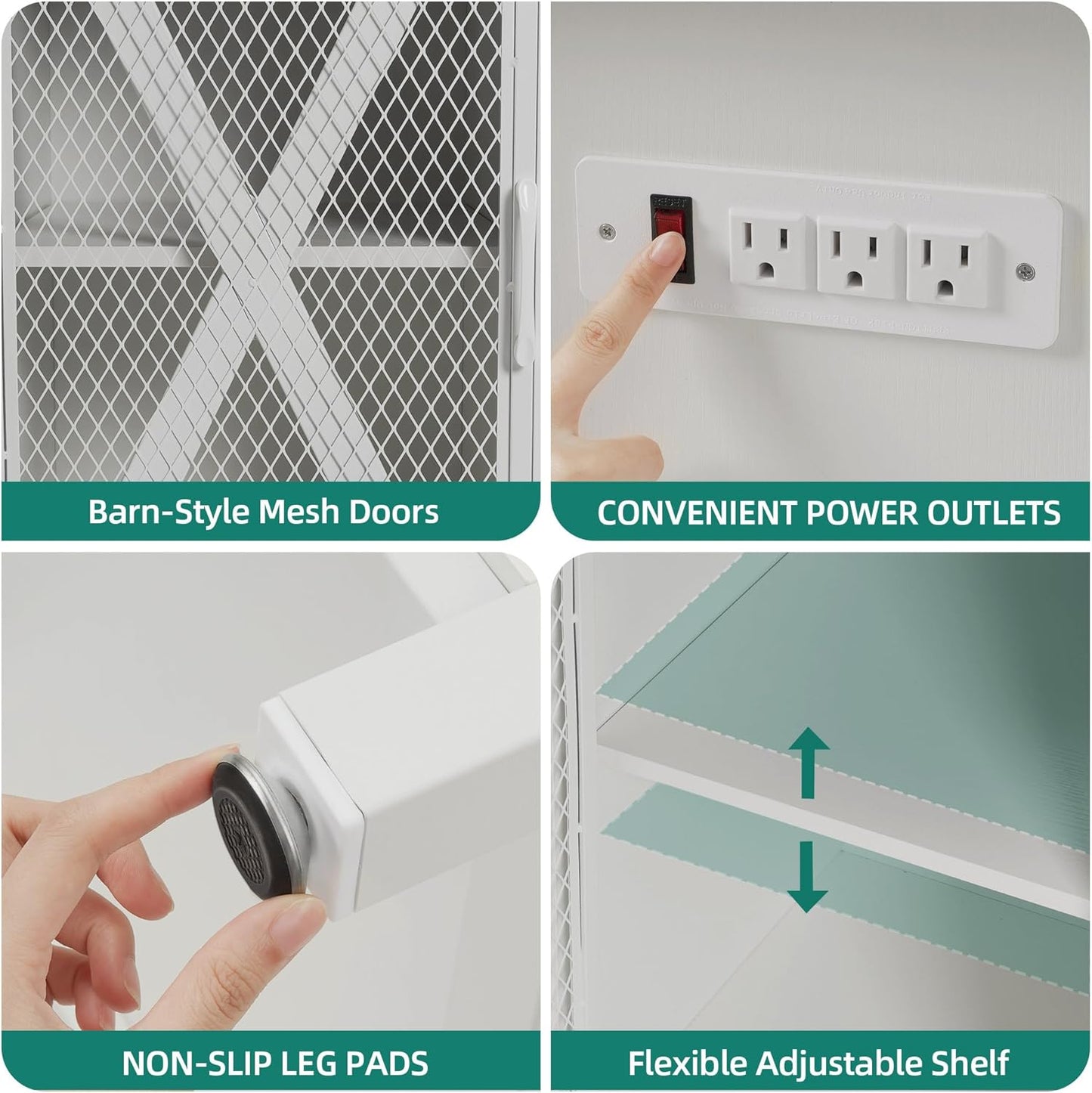 YITAHOME Heavy Duty 55-75 Gallon Aquarium Stand with Power Outlets, Cabinet for Aquarium Accessories Storage - Metal Fish Tank Stand Suitable for Fish, Turtle Tank, 880LBS Capacity, White