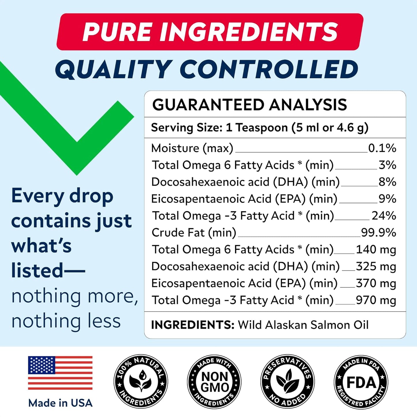 STRELLALAB Wild Alaskan Salmon Oil for Dogs - Natural Omega 3 for Dogs & Cats, Itch & Allergy Relief, Skin & Coat Support - Fish Oil Liquid, EPA+DHA Fatty Acids for Hip&Joint 64 OZ (Pack of 2)