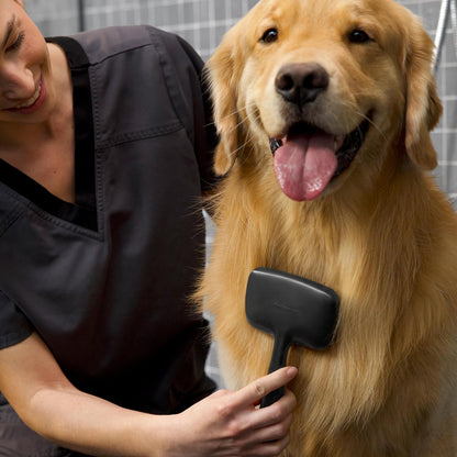 Tweezerman Dog and Cat Slicker Brush for Pets, Grooming Brush with Coated Bristles to Prevent Scratching and Ergonomic Handle