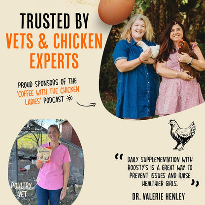 Roosty's Gold Dust Daily Egg Booster - Golden Yolks and Stronger Shells - All Natural Omega-3 Rich - US Made Chicken Supplement - Chicken Health Supplies