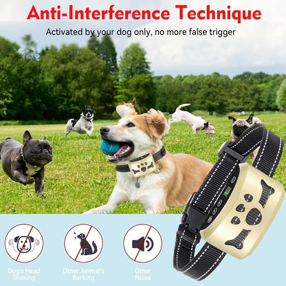 Dog Bark Collar, Anti Bark Collars for Large Medium Small Dogs with 7 Level Sensitivity Adjustable and 4 Stop Barking Modes, Rechargeable Bark Collar No Shock for Dogs with Beep Vibration Shock