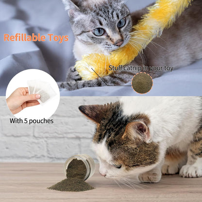 Premium Catnip for Cats & Kittens – Cold-Processed, High Potency Nepetalactone, 100% Pure Organic Leaf-Only Catnip for Toys, Scratchers, Refills, Stimulates Play & Protects Furniture - 15g