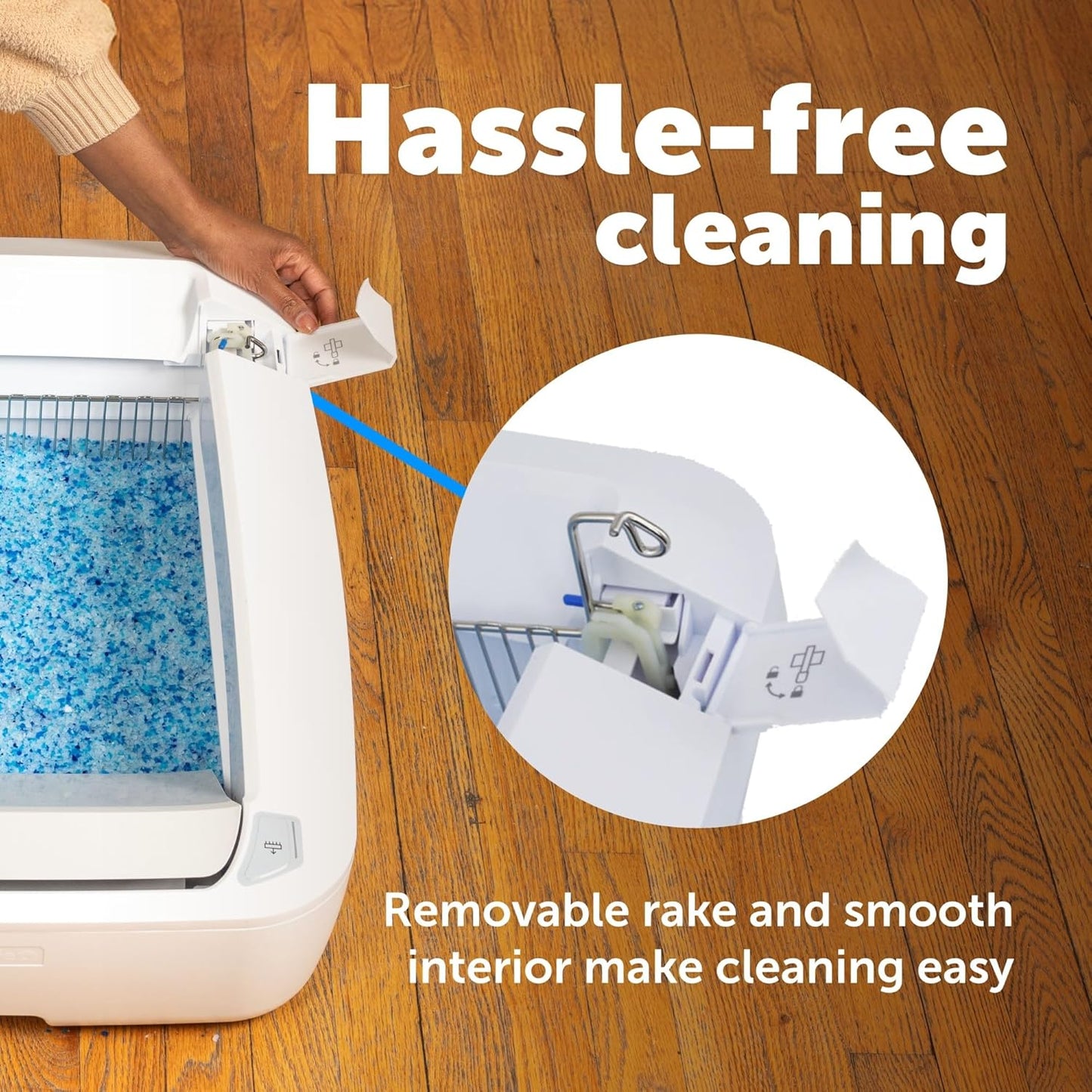 PetSafe ScoopFree Crystal Plus Automatic Self-Cleaning Cat Litter Box System – Not Enclosed – Advanced Odor Control – Includes 1 Disposable Crystal Litter Tray – White (PAL00-18016)