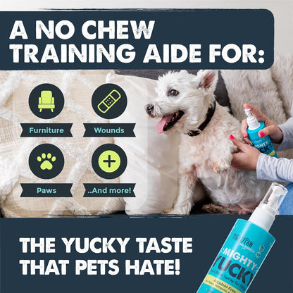 Mighty Paw Waggables Yucky No Chew Spray for Dog (Made in The USA) | Bitter Apple Sprayer for Pets to Stop Chewing. Dog Repellent Spray for Furniture. Anti Chew Sprayer Pets. (8 oz)