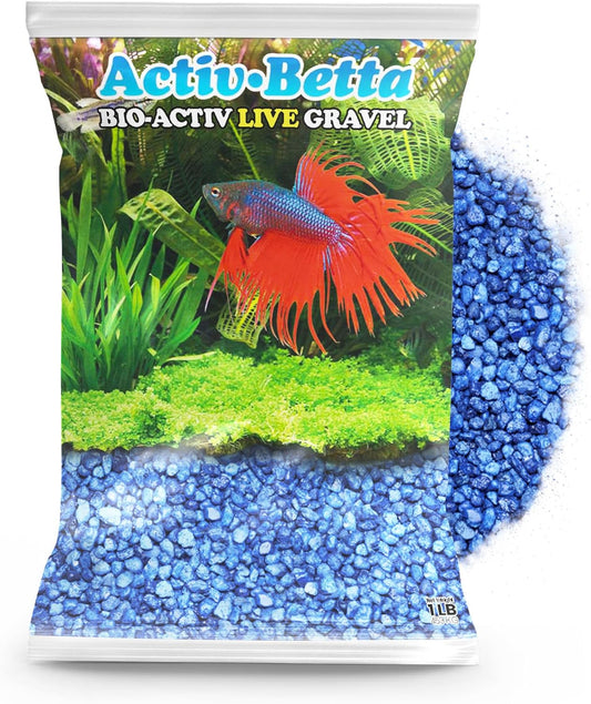 Activ Betta Blue Gravel, 1 lbs - pH Balance, Water Clarity, Ideal Aquarium Decor, Fish Tank Gravel, Betta Fish Substrate