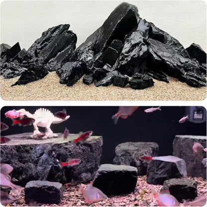 Unocho Aquarium Rock Stone Fish Tank Rocks 5lb Natural Rocks for Aquariums Aquascaping Landscaping Model Tank Decoration Vivariums Paludarium Miniature and Fairy Garden(3"-6"-4pcs)