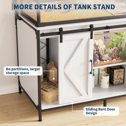 GarveeHome Reptile Tank Stand, Fish Tank Stand Fits Up to 120 Gallon, Aquarium Stand with 48" x 24" Tabletop & Power Outlet, Bearded Dragon Tank Reptile Turtle Terrarium Stand