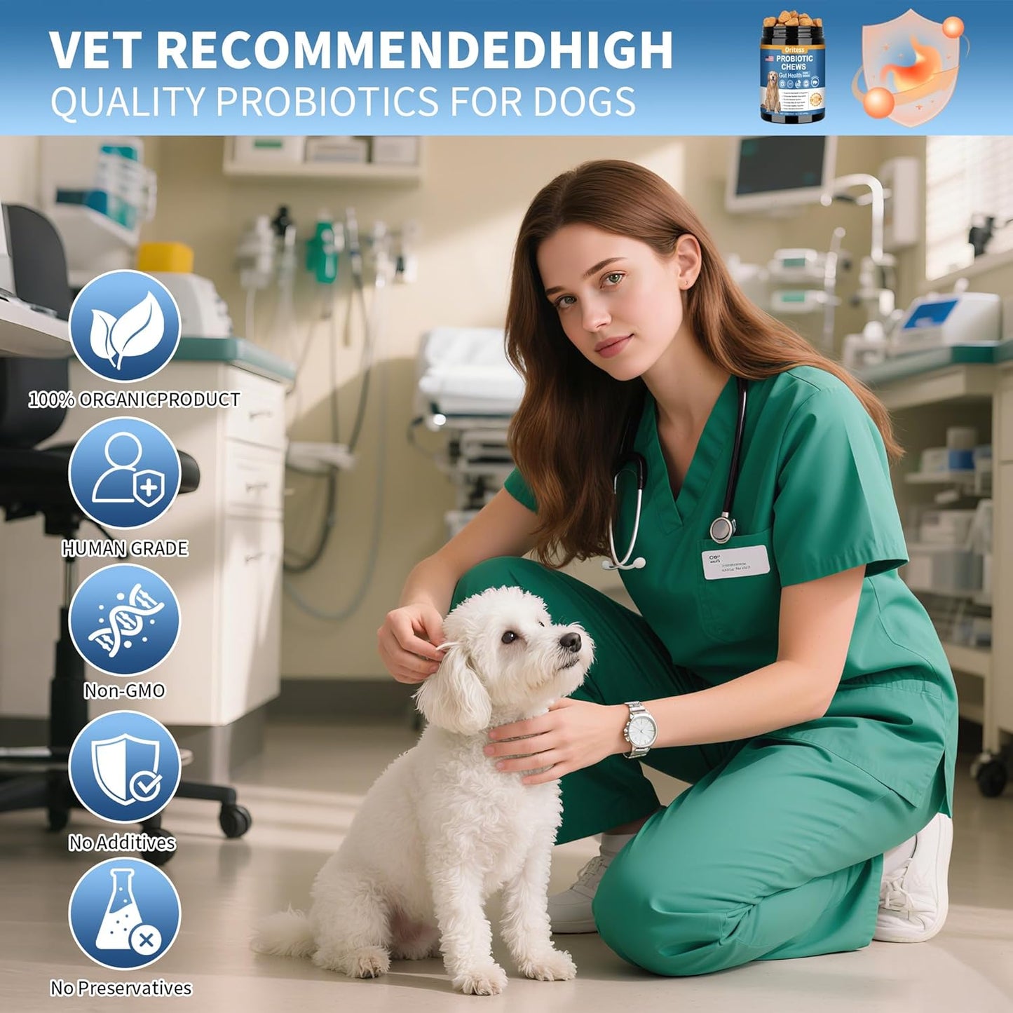 Probiotics for Dogs 200 Chews, Improve Itchy Skin Itchy Ears, Gut Health, Yeast Balance, Allergies, Immunity, Puppy Probiotic Soft Chews Reduce Diarrhea Stomach Relief (Pork)