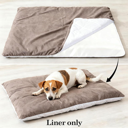 Klmnop 2 Pack Waterproof Dog Bed Liners, Washable Replacement Liner for Dog Bed, Leakproof Foam Mattress Protector, Liner Only 44 x 32 x 4 Inch(White)