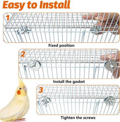 BNOSDM Wooden Bird Tunnel Parrot Swing Toys Natural Hanging Nest and 2 Pack Bird Perch Platform Stainless Steel Parrot Perches for Parakeets, Budgies, Conures, Cockatiels, Lovebirds