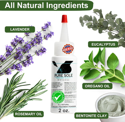 Thrush Treatment for Horses - Pure Sole Thrush Dust (2 oz.) Bundle + Pure Sole Hoof Cleanse (16 oz.)