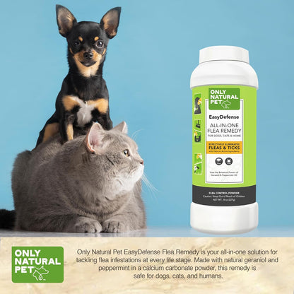 Only Natural Pet EasyDefense Powder for Dogs & Cats - Natural Protection for Home, Furniture, Carpets, Bedding & Outdoor Areas - Safe for Pets & Family - 8 oz