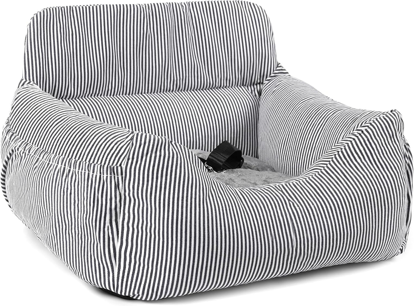 Dog Car Seat for Small Dogs, Pet Booster Seat with Clip-On Safety Leash and Storage Pockets, Washable Travel Dog Car Bed for Puppy （Black）