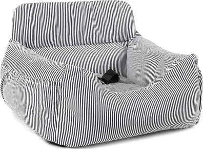 Dog Car Seat for Small Dogs, Pet Booster Seat with Clip-On Safety Leash and Storage Pockets, Washable Travel Dog Car Bed for Puppy （Black）