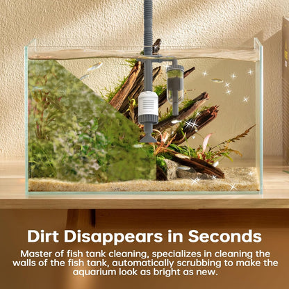 Fish Tank Cleaner, Aquarium Vacuum Gravel Cleaner Electric -6-in-1 Automatic Removable Vacuum with Adjustable 30W Motor Efficient Cleaning White1