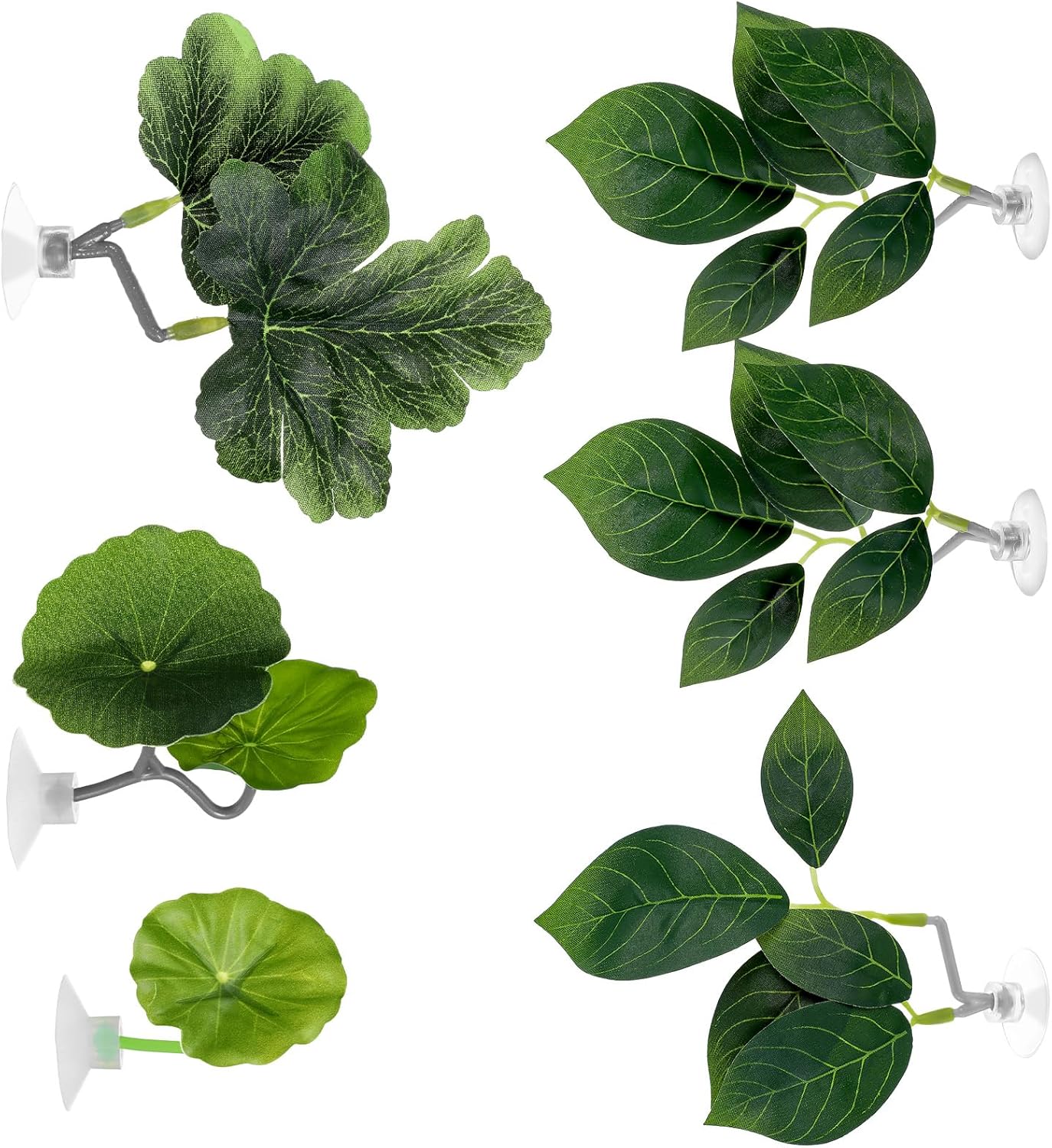 6 PCS Betta Fish Hammock Betta Leaf Aquarium Décor Simulating the Natural Habitat Fish Tank Accessories Multi Leaf Design with Suction Cup for Sleeping Resting Hiding Playing Breeding(Various Shapes)