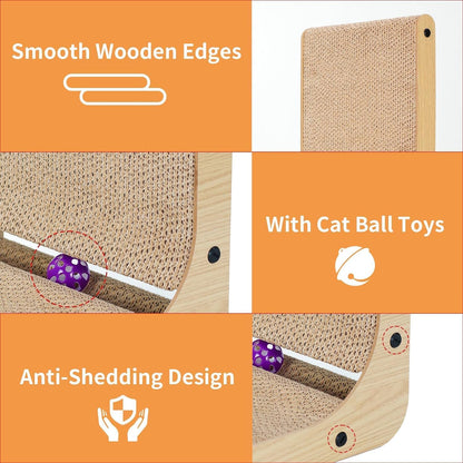 L Shaped Cat Scratcher for Indoor Cats, Cat Scratching, Cat Scratch Pad, 17 Inches Tall Scratching Post with Sturdy Base, Durable Cat Scratch Pad for Kittens & Adults, Furniture Protector