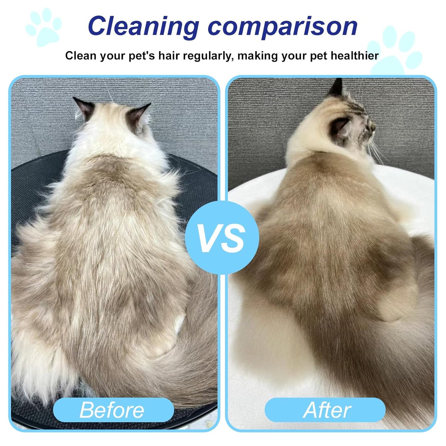 2 Pcs Self-Cleaning Flea Comb for Cats Dogs with Pet Hair Removal Glove – Dual Tooth and Gentle Cat Comb for Long/Short Hair – Ergonomic Zen Brush Cat Grooming/Nit Supplies