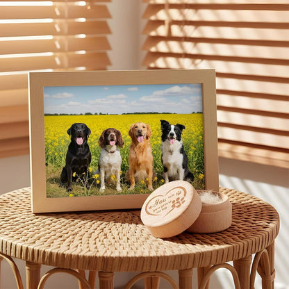 TIESOME Dog Memorial Keepsake Box, Wooden Pet Urns Memorial Gifts for Loss of Dog Cat Hair Ashes Container Remembrance Pet Loss Sympathy Gifts