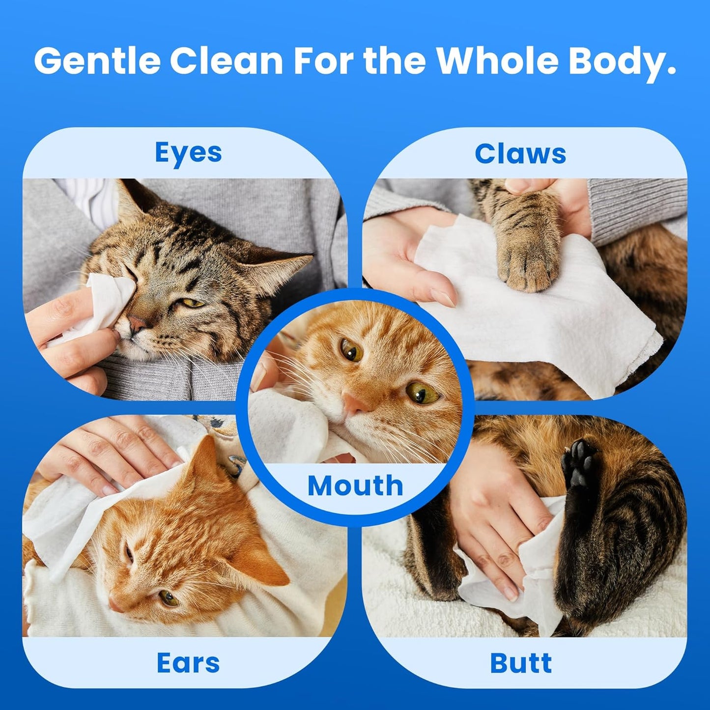 Unscented Pet Grooming Wipes for Dogs & Cats - 300 Count Dog Wipes for Cleaning Paws, Body, and Butt, Thick, Soft & Hypoallergenic