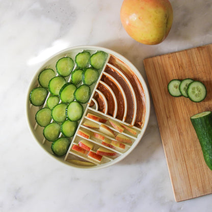 Slow-Feeder & Water Bowl Set by The Dog Tale | Food-Grade Silicone Dog Bowls, BPA-Free, Dishwasher Safe, Freezer Safe (Oatmeal)