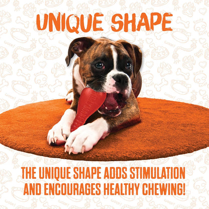 BULLYMAKE Orange Toss N' Treat Pie Toy for Dogs, Durable Rubber Dog Toys for Aggressive Chewers, Dental Stimulating, Treat Dispensing, Boredom Busting, Pet Supplies, Made in USA