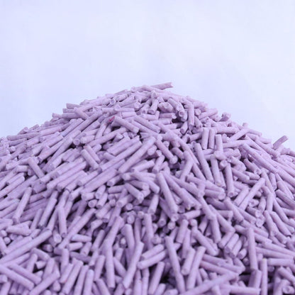Tofu Cat Litter Lavender Scent 5.5 Lbs, Can Flush Down Toilets or drains, Low Tracking Cat Litter 2mm Pellets.