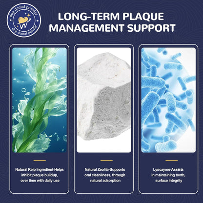 Natural Dental Powder for Dogs, Dog Breath Freshener Teeth Cleaning Powder Plaque Off Tartar Remover Bad Breath for Cats with Herbal Blend Probiotics, 10.56oz (60 Scoops)