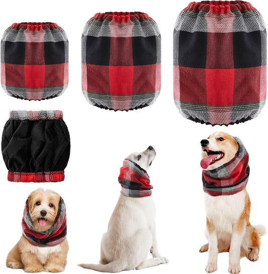 Xuniea 3 Pcs S, M, L Plush Snood for Dogs Hoodie Quiet Head Ear Cover Earmuffs for Noise Bath Grooming and Drying Head Protection Noise Cancelling Anxiety Relief Dog Neck and Ear Warmer