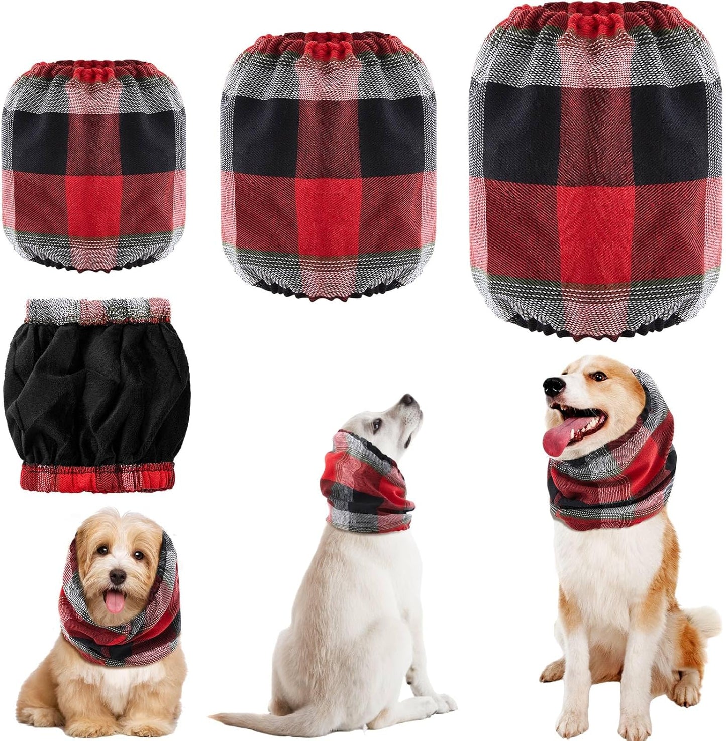 Xuniea 3 Pcs S, M, L Plush Snood for Dogs Hoodie Quiet Head Ear Cover Earmuffs for Noise Bath Grooming and Drying Head Protection Noise Cancelling Anxiety Relief Dog Neck and Ear Warmer