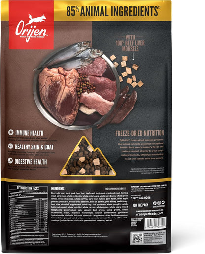 ORIJEN Wild Reserve Dry Dog Food Farm-Raised Beef & Lamb Recipe 12lb Bag