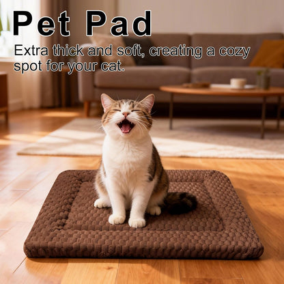 Dog Bed Mat – Soft & Comfortable Dog Kennel Pad for Crate – Durable Crate Bed & Mat for Dogs & Cats (Dark Brown, XS(18"*14"*1.5"))