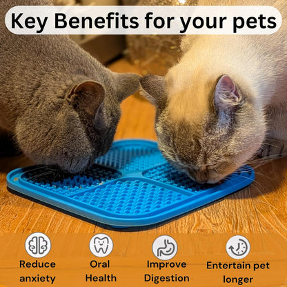 Dog Lick Mat - 2 Pack Slow Feeder for Dogs & Cats to Keep Them Busy Ideal for Grooming & Bathing - Anxiety Relief & Calming
