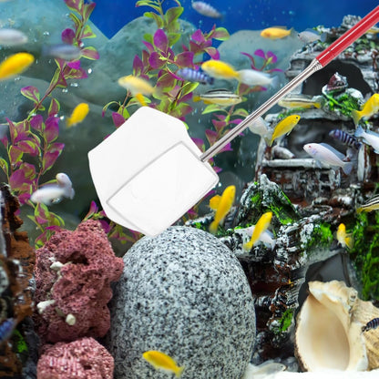 Aquarium Shrimp Net with Telescopic Handle, Small Leak-Proof Fish Tank Net, Red Extended Square Mesh for Aquarium Cleaning and Shrimp Breeding