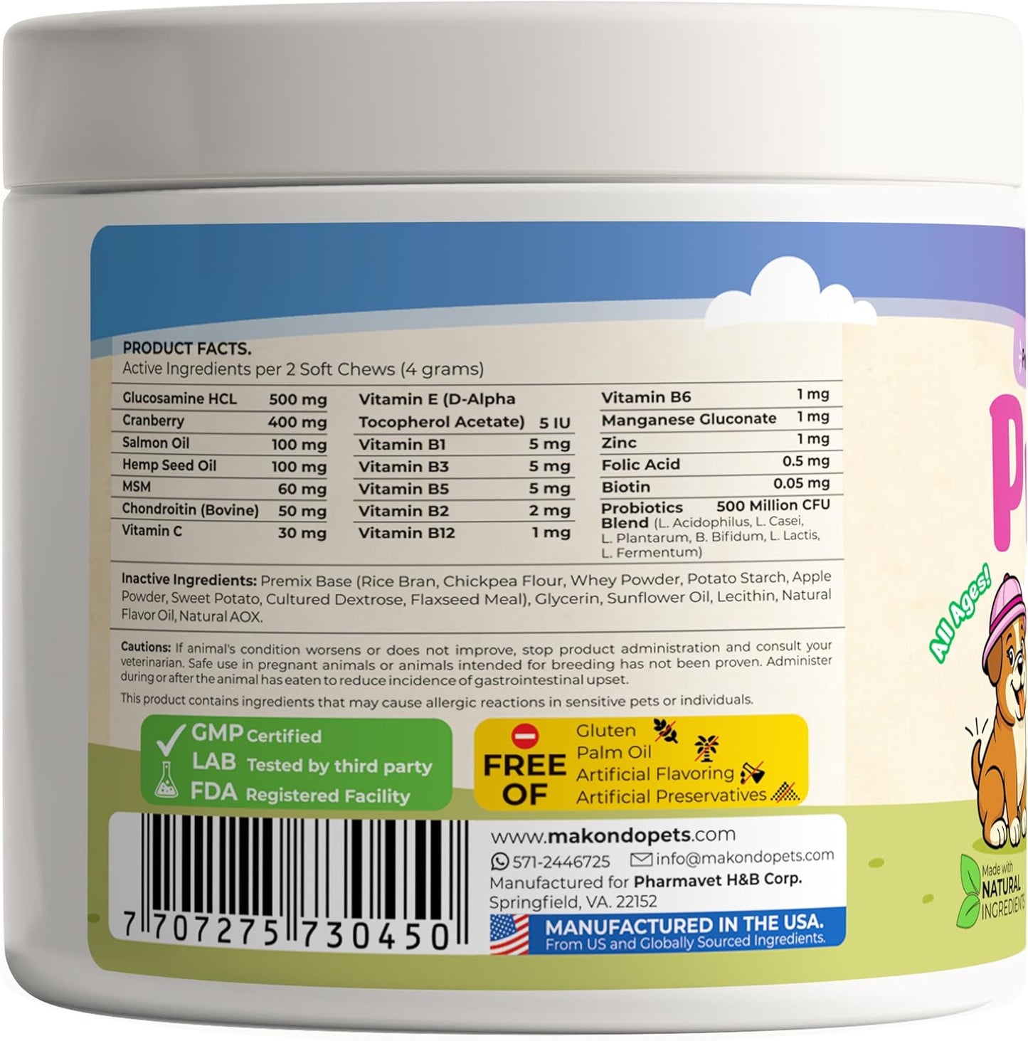 Dog Prenatal Vitamins – 120 Soft Chews Multivitamin, Folic Acid, Zinc, B-Complex, DHA & EPA Omegas and Probiotics Supplement for Pregnant, Nursing Breastfeeding pet – Mom & Puppy Vitamin Formula.