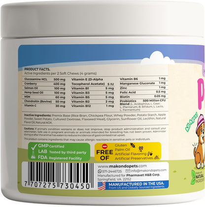 Dog Prenatal Vitamins – 120 Soft Chews Multivitamin, Folic Acid, Zinc, B-Complex, DHA & EPA Omegas and Probiotics Supplement for Pregnant, Nursing Breastfeeding pet – Mom & Puppy Vitamin Formula.