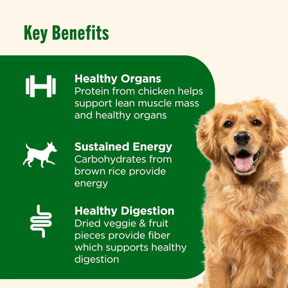 Nutrish Dish Chicken & Brown Rice Recipe with Veggie & Fruit Blend Dry Dog Food, 11.5 lb. Bag, Packaging May Vary (Rachael Ray)