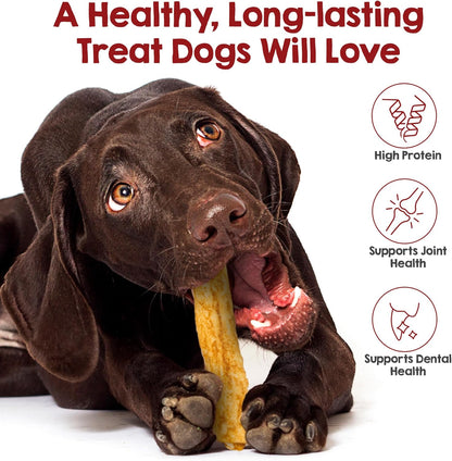 Riley's Peanut Butter Beef Hide Dog Treats, USA Sourced & Made Rawhide Chew Sticks, Raw Hides for Medium Dogs, 12 ct