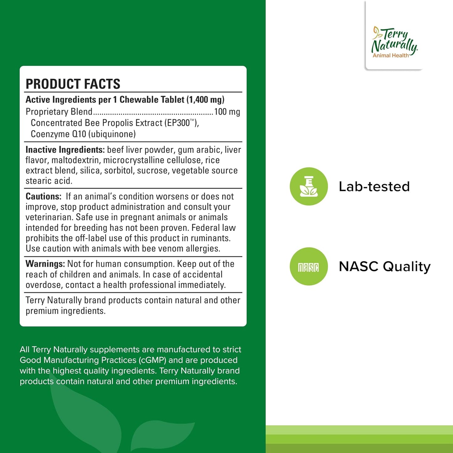 Terry Naturally Healthy Teeth & Gums - for Dogs- Supports Dental Health & Helps Freshen Breath - Supports Healthy Gums - 60 Tablets