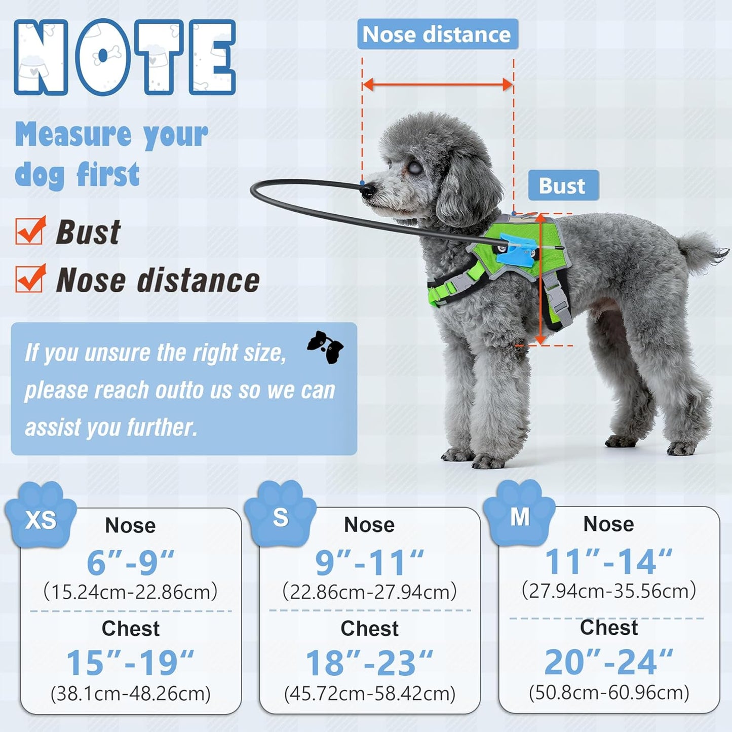 Halo Harness for Blind Dogs, Adjustable Safety Halo with Reflective Straps,Confidence Support Collar for Visually Impaired Pets,Blind Dog Navigation Aid (M)