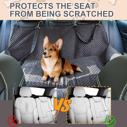 Suzile Dog Car Seat Bed for Large Under 100lbs or 3 Small Dogs Fully Detachable Washable Dog Car Bed with Safety Tethers Comfortable Protector for Home Travel Camping, 49'' x 22"(Gray for Large Dogs)