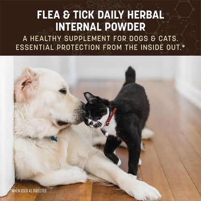 Earth Animal Apothecary Natural Flea & Tick - Daily Internal Herbal Powder Supplement for Dogs & Cats - 8 oz