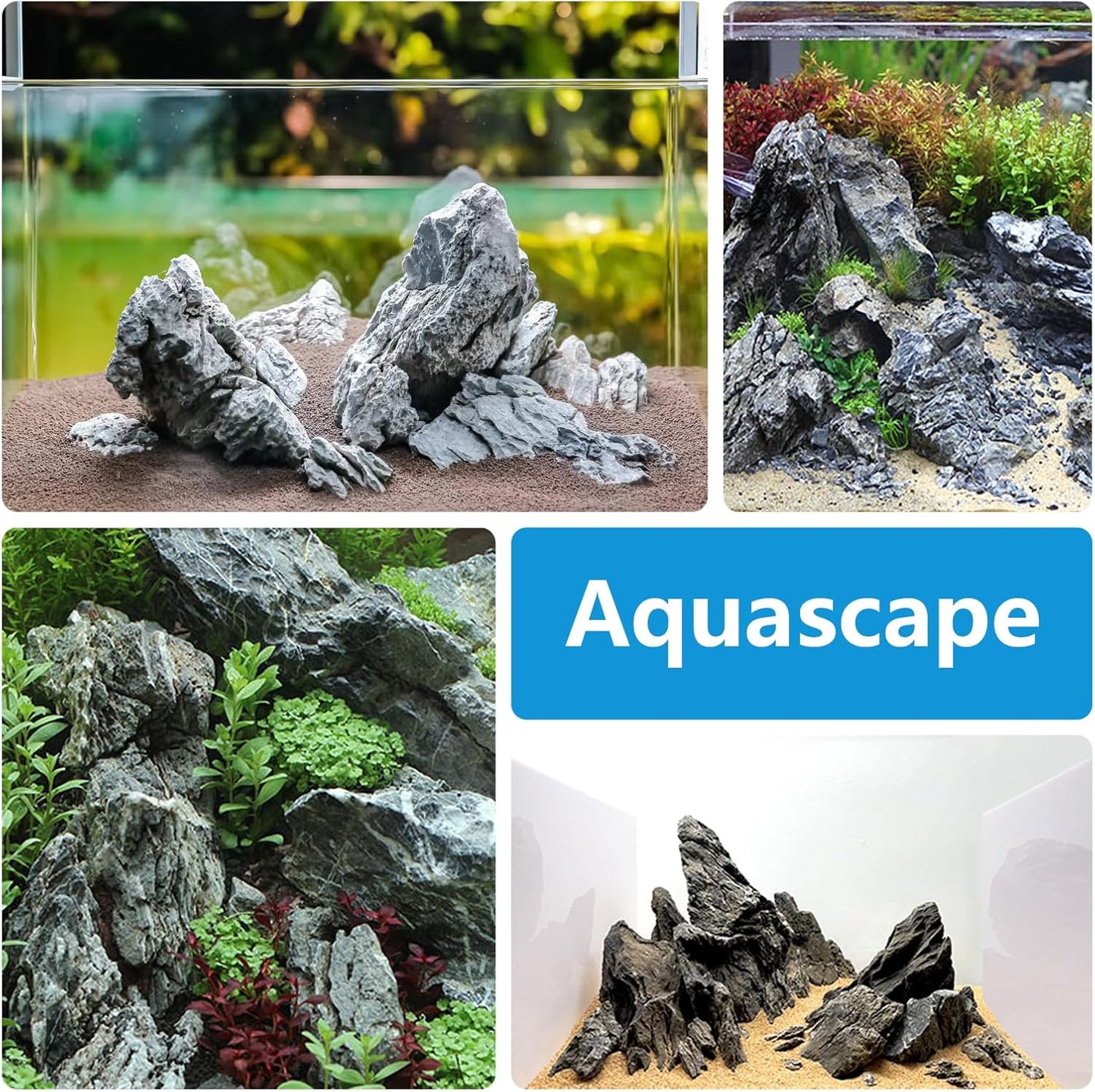 KINGRUI Natural Seiryu Rock Stone 11lb Dragon Stone for Aquarium Landscaping Models Fish Tank Decoration Reptile and Amphibian enclosures 3-6inch