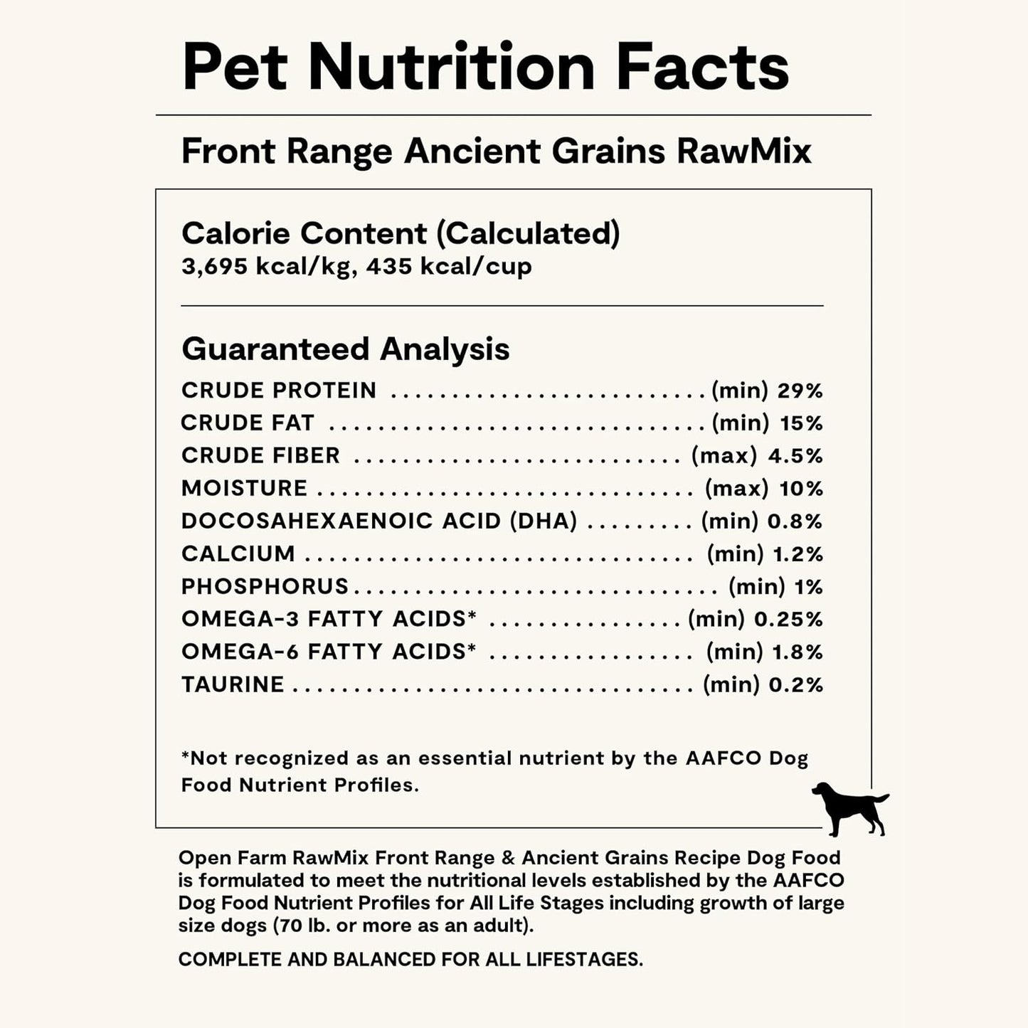 Open Farm, RawMix Dry Dog Food with Ancient Grains, Protein-Packed Kibble Coated in Bone Broth with Freeze Dried Raw Chunks, Beef Pork & Lamb, Front Range Recipe, 3.5lb Bag
