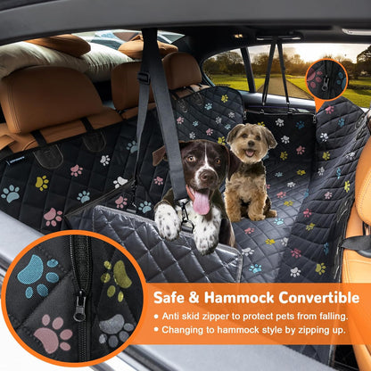 URPOWER Dog Car Seat Cover for Back Seat, Waterproof Dog Hammock for Cars, Trucks and SUVs, 600D Heavy Duty Scratch Proof Nonslip Durable Soft Pet Backseat Protector