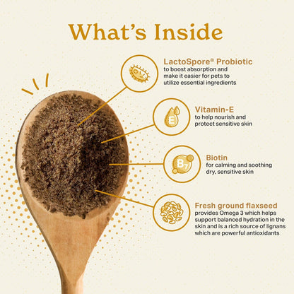 The Missing Link Skin & Coat + Probiotics Supplement 1lb Bag - Powerful Superfood Powder for Dogs Supports Healthy Skin & Glossy Coat, Promotes Hair Growth