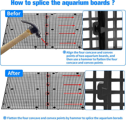 8pcs Fish Tank Divider with 10 pcs Suction Cups DIY Adjustable Aquarium Divider Filter Bottom Fish Tank Isolation Board Egg Crate