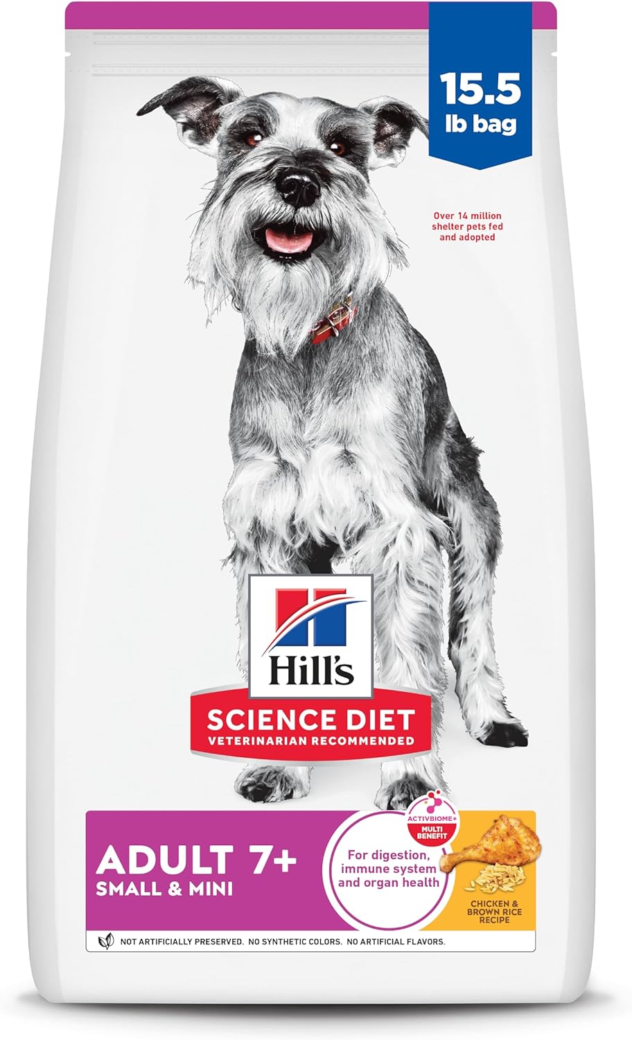 Hill's Science Diet Small & Mini, Senior Adult 7+, Small & Mini Breeds Senior Premium Nutrition, Dry Dog Food, Chicken, Brown Rice, & Barley, 15.5 lb Bag