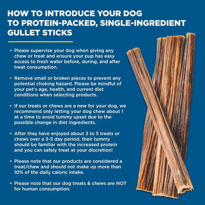 Best Bully Sticks 6 Inch Gullet Sticks - 25 Count (Pack of 1) - Natural, Thin, Hollow Esophagus Snack, Rawhide Alternative