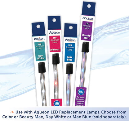 Aqueon LED Deluxe Fish Tank Aquarium Full Hood with LED Light, Black, 20 Inch